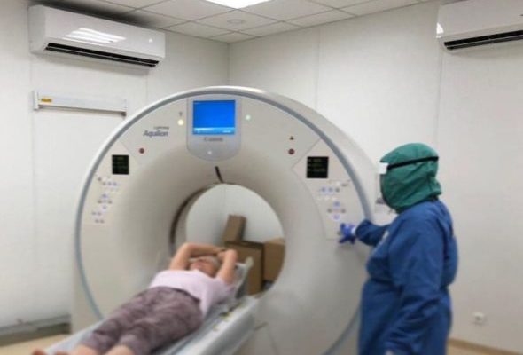 В Раменском во временном инфекционном госпитале «Мой Молл» заработал кабинет компьютерной томографии