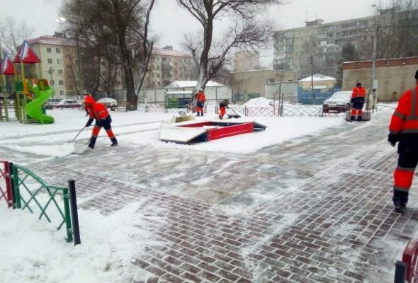 В Раменском г.о. за минувшие сутки убрано более 480 тыс.кв.м. от снега