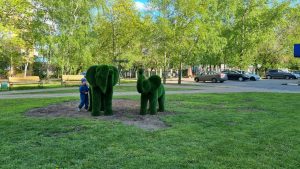 В середине мая в Раменском появились топиарные фигуры на ул. Гурьева