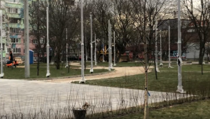 ￼Реконструкция аллеи славы на пересечении улиц Гурьева и Михалевича продолжается с учетом мнений жителей