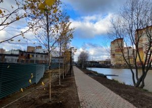 На Баулинском пруду в Островцах идут работы по благоустройству