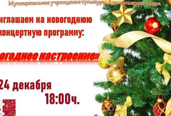 Дом культуры «Заря» приглашает 24 декабря на новогодний концерт