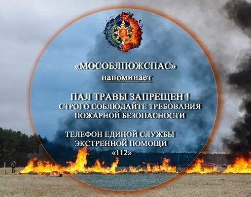 «Мособлпожспас» напоминает: пал травы запрещен!