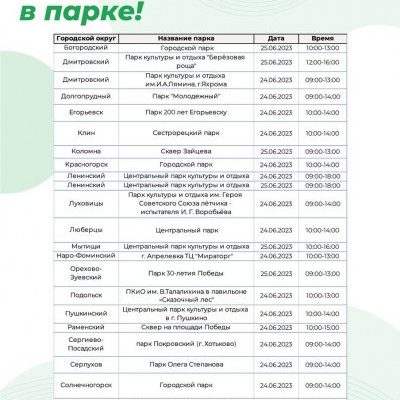 В Московской области 24 и 25 июня продолжится акция «Проверь здоровье в парке»